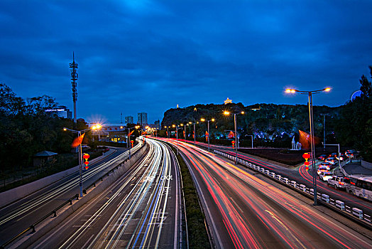 乌鲁木齐西大桥河滩路繁华夜景