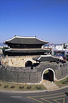 韩国,首尔,水原,华城行宫,要塞,南门