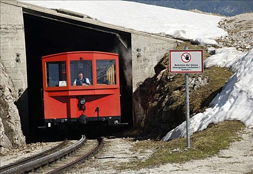 齿轨铁路,山,隧道,萨尔茨堡,奥地利,欧洲
