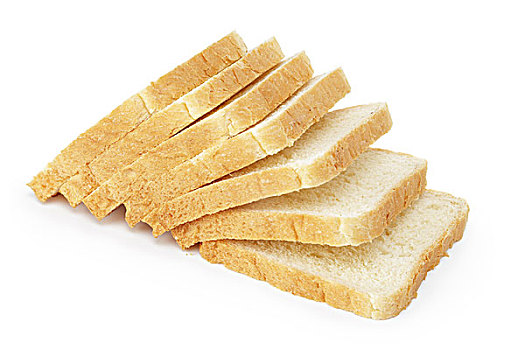 切片,烤面包,隔绝,白色背景