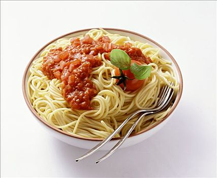 意大利面,番茄酱,西红柿,盘子
