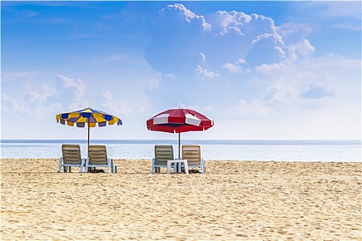 沙滩椅,伞