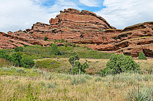 岩石构造,红色,砂岩,石头,红岩,公园,丹佛,科罗拉多,美国