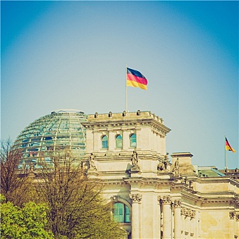 复古,看,德国国会大厦,柏林