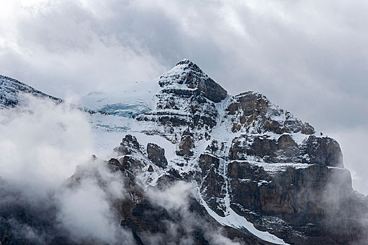 山峰,雪,云,班芙国家公园,艾伯塔省,加拿大,北美
