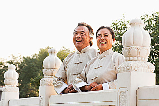 兩個,老人,太極拳,從業者,北京