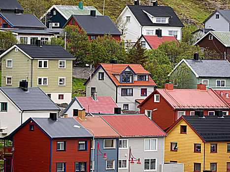 多彩,木屋,霍宁斯沃格,挪威
