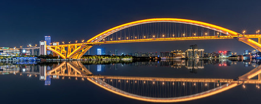上海卢浦大桥城市夜景