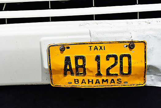 号牌,出租车,阿巴科,岛屿,巴哈马,中美洲