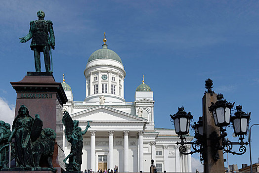参议院,广场,赫尔辛基,大教堂,纪念建筑,芬兰,欧洲