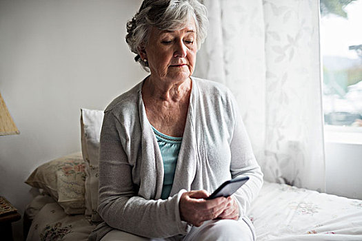 老年,女人,信息,智能手机,老年之家