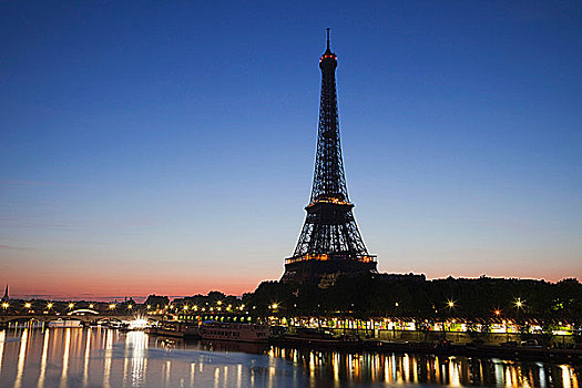 塔,黎明,埃菲尔铁塔,塞纳河,巴黎,法国