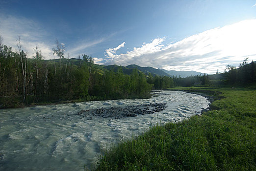 山,河,水流,峡谷,石头,岩石,陆地,靠近,漂亮,山景