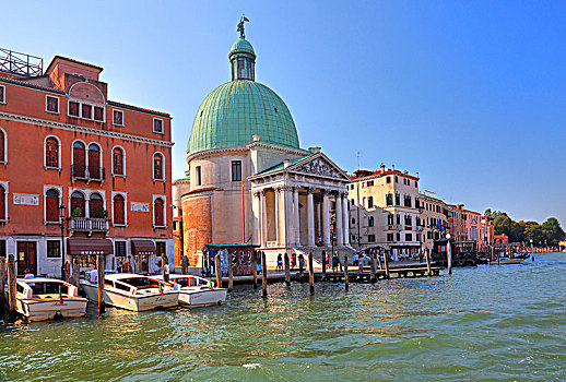 大运河,教堂,威尼斯,威尼托,意大利,世界遗产