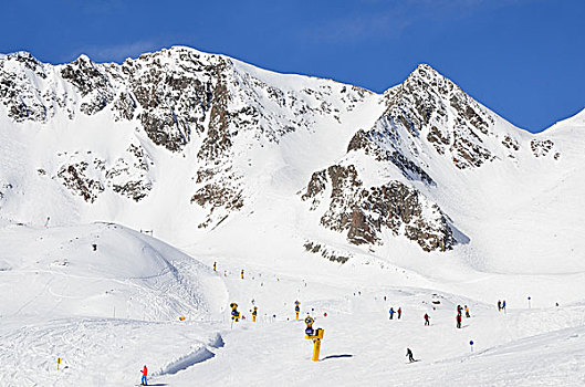 奥地利,提洛尔,冰河,滑雪,区域,冬天