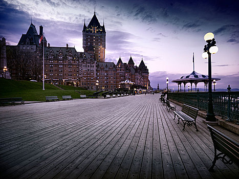 木板路,平台,夫隆特纳克城堡,魁北克老城,城市,魁北克,加拿大,北美
