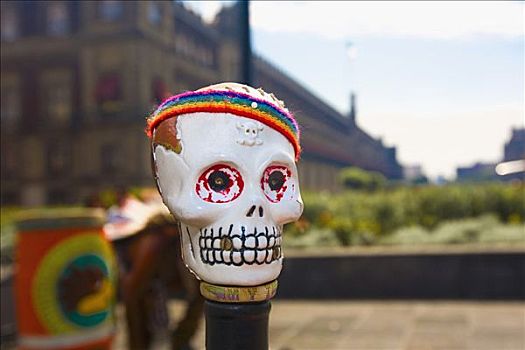 特写,头骨,面具,佐卡罗,墨西哥城,墨西哥