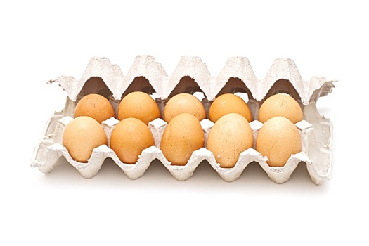 褐色,蛋,纸盒,包装,白色背景,背景