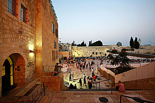 哭墙,墙壁,西部,黃昏,老城,耶路撒冷,以色列,中东
