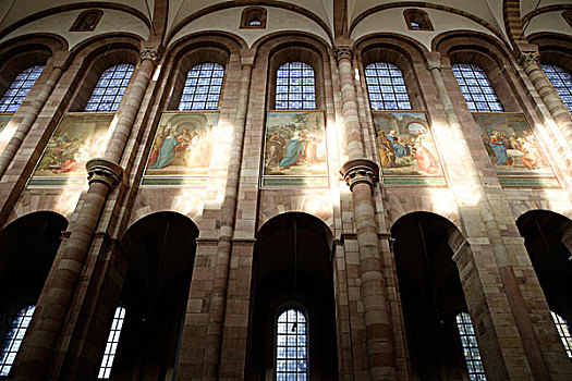 室内,大教堂,皇家,莱茵河,莱茵兰普法尔茨州,德国,欧洲