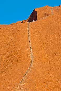 向上爬,乌卢鲁巨石,艾尔斯岩,北部地区,澳大利亚,大洋洲