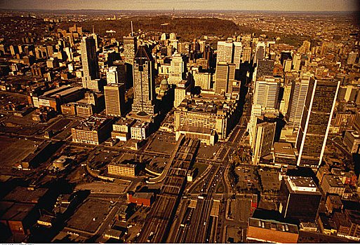 俯视,城市,蒙特利尔,魁北克,加拿大