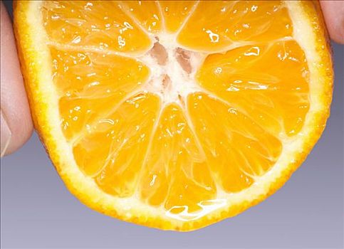挤,一半,柑橘