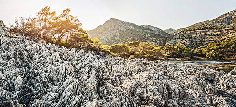 岩石,海岸线,萨摩斯岛,希腊