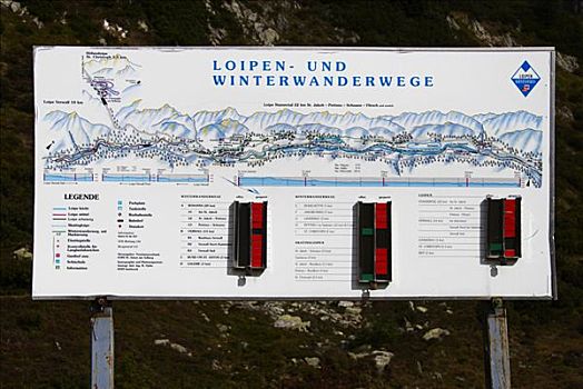 越野滑雪,冬天,走,小路,俯视,阿勒堡,奥地利,欧洲