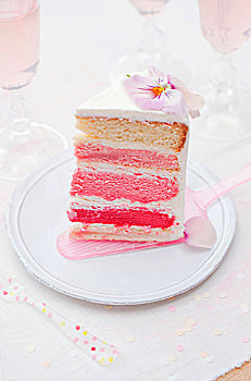 切片,粉色,白色,分层蛋糕