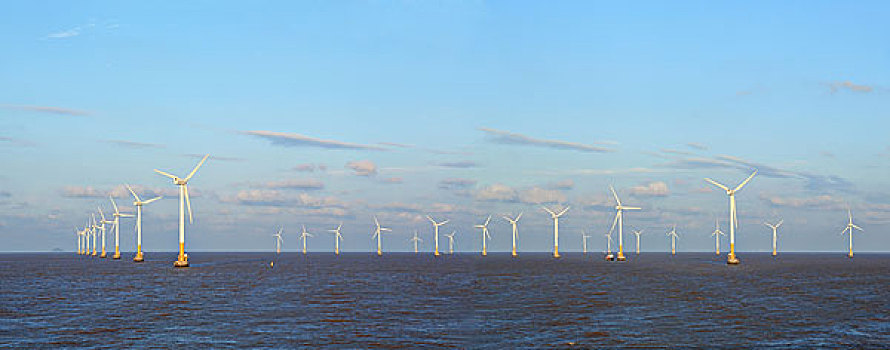 东海风力发电机组,全景,杭州湾,舟山,上海洋山