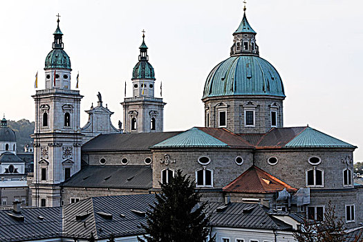 萨尔茨堡,大教堂,穹顶,奥地利,欧洲