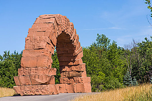 花园,雕塑,公园,拱形,艺术家,砂岩,2005年,密歇根,美国