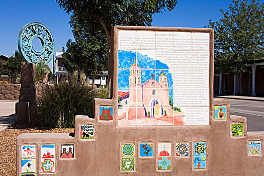 瓷砖,壁画,文化遗产,公园,索科罗镇,新墨西哥,美国