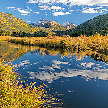 美国,犹他,国家森林,山,河,风景,画廊