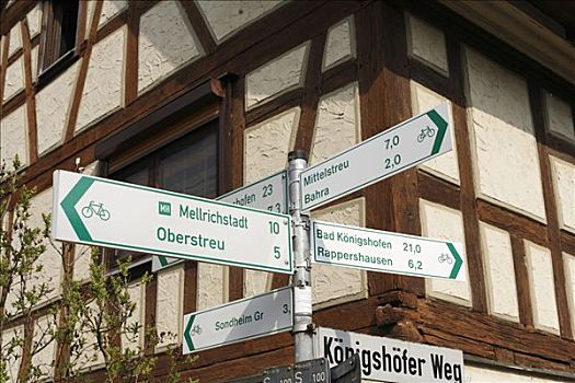 自行车道,标识,巴伐利亚,德国,欧洲