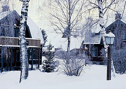 瑞典,房子,雪中