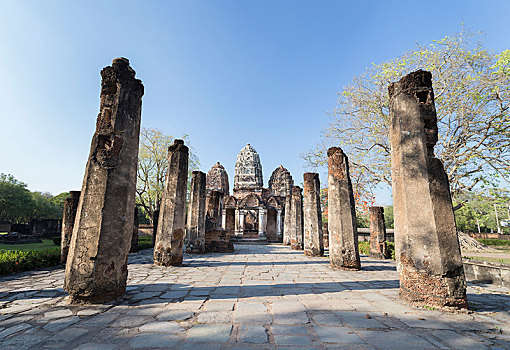 寺院,素可泰,历史,公园,泰国,亚洲