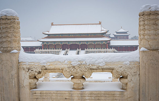 大雪中的故宫