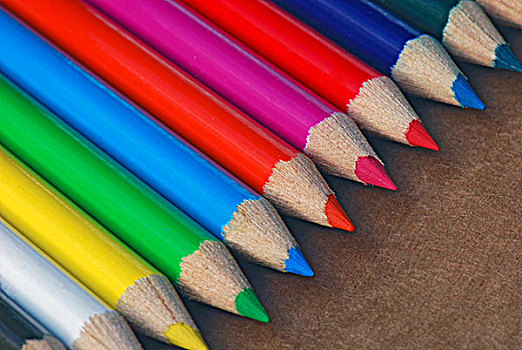 美国,排,彩色,铅笔,纸