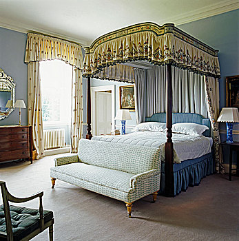 主卧室,红木,四柱床,传统,床
