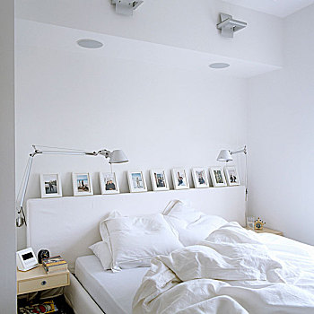 床,白色,床上用品,画廊,台灯