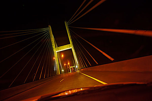 纪念,桥,夜晚,大草原,乔治亚,美国
