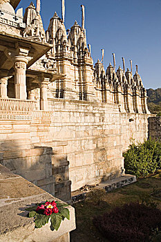 雕刻,庙宇,艾迪娜神庙,拉纳普尔,巴利,地区,乌代浦尔,拉贾斯坦邦,印度