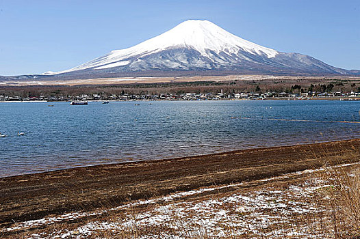 日本,富士山,湖