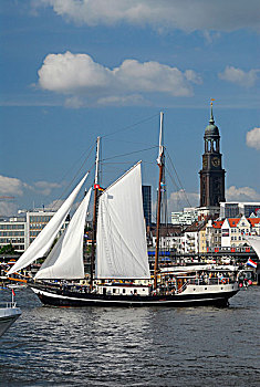 航行,船,亚伯,塔斯曼,港口,生日,2009年,汉堡市,德国,欧洲