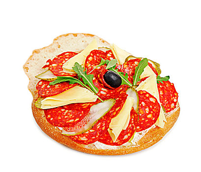 意大利腊肠,三明治,奶酪,装饰