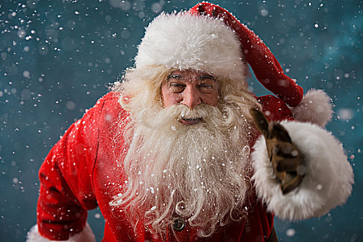 圣诞老人,跑,户外,北极,尝试,时间,工作,递送,礼物,孩子