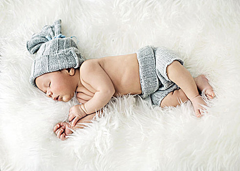 婴儿,睡觉,白人,毯子