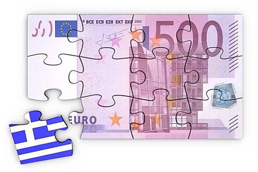 500欧元,钞票,拼图,希腊,块